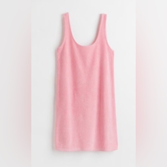 NWT H&M Terry Short A-Line Dress Pink Sz M - Picture 1 of 3